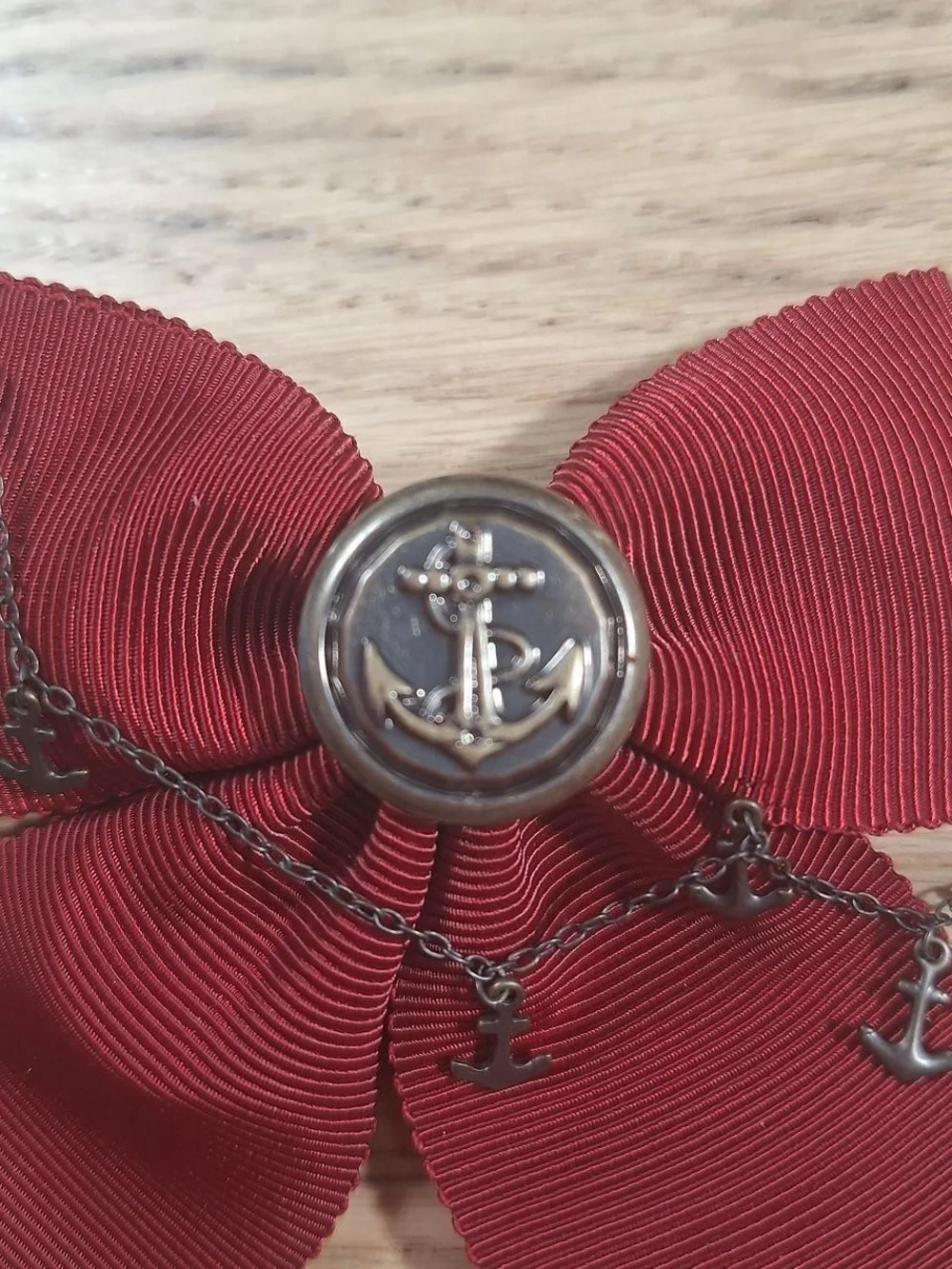 Innocent World Burgundy Anchor Chain Hair Clip | Classic Lolita 🎀⚓